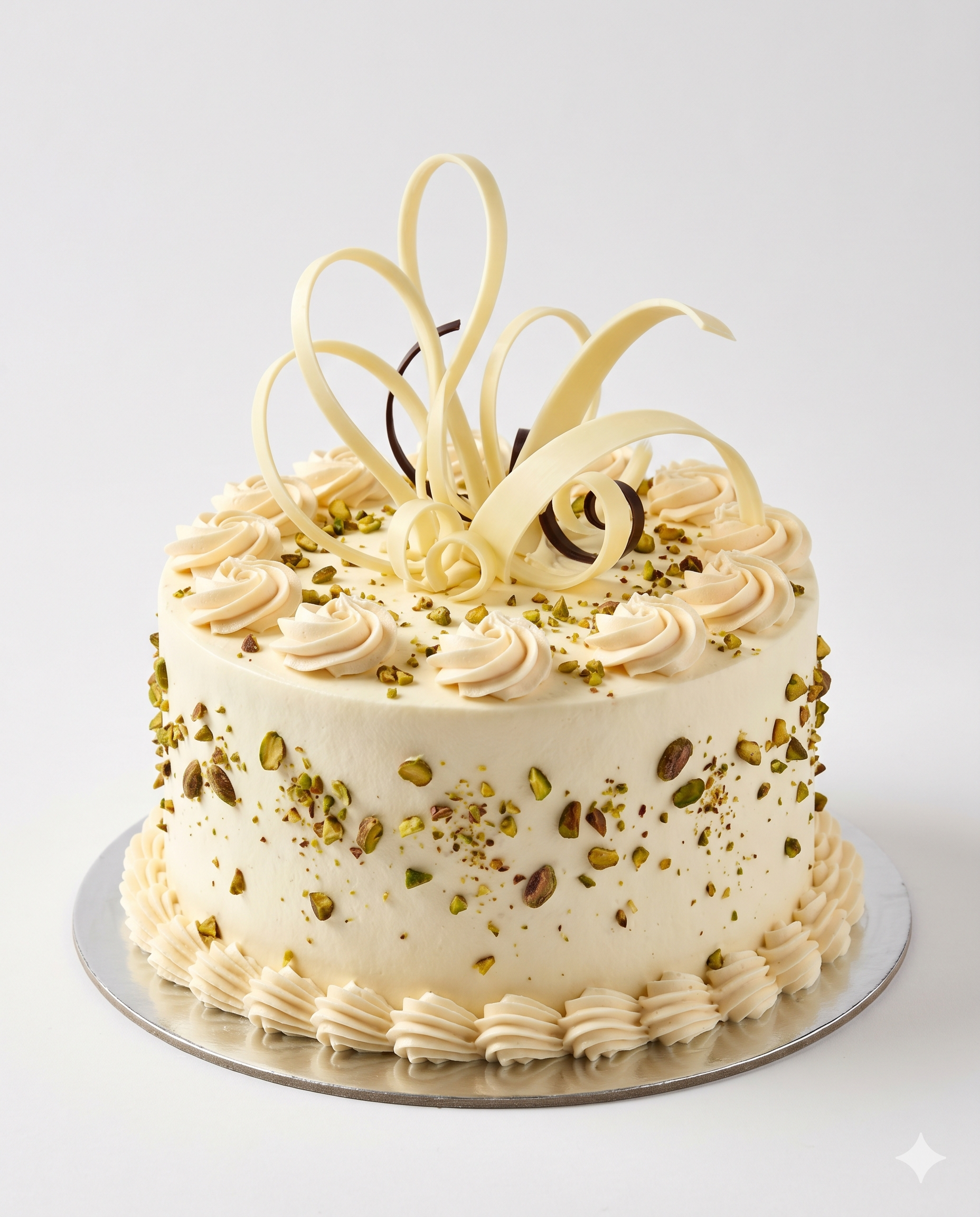 Pista Round Cake with Chocolate Garnish 1kg