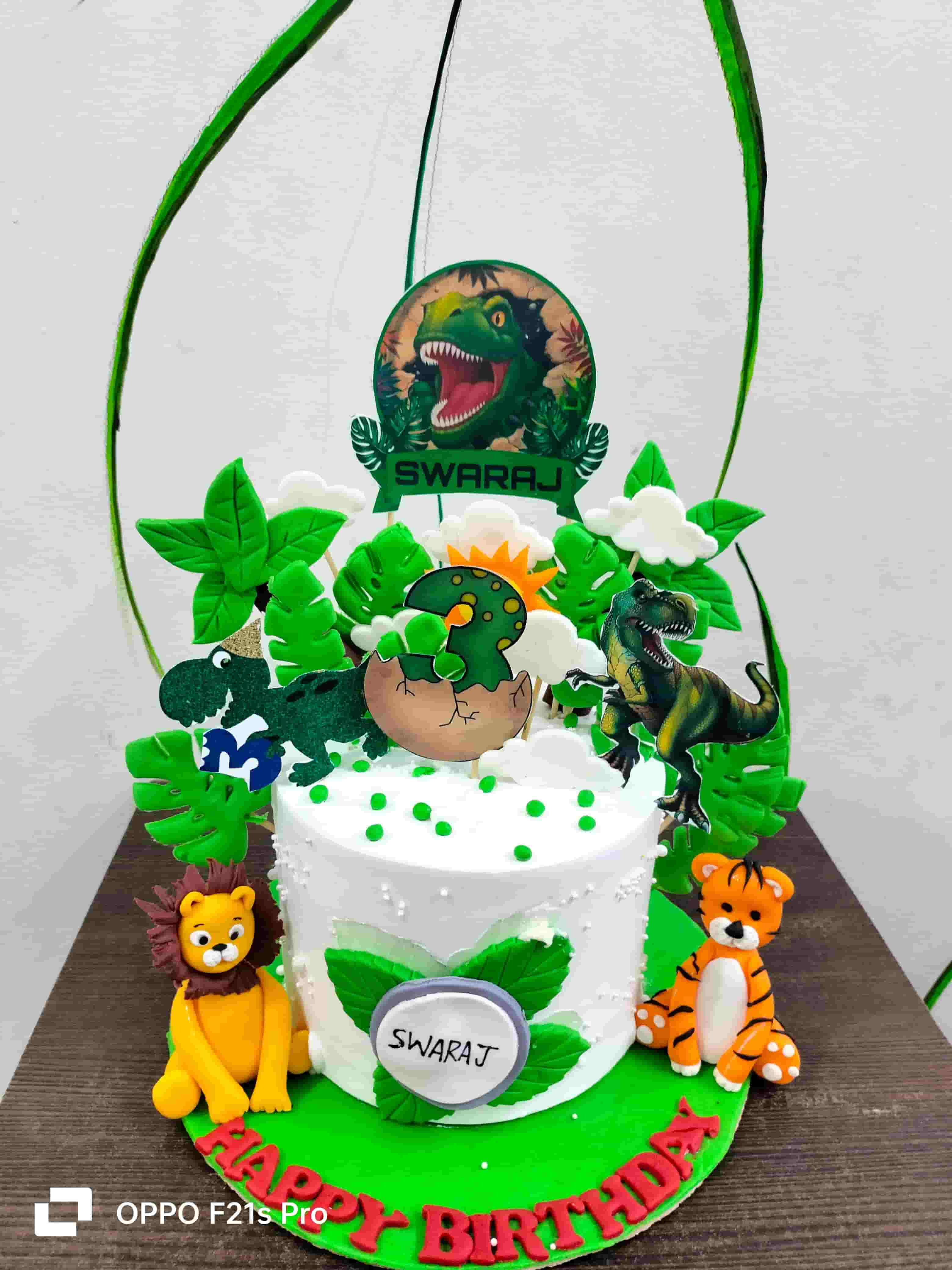 Pineapple Dinosaur Safari Birthday Cake