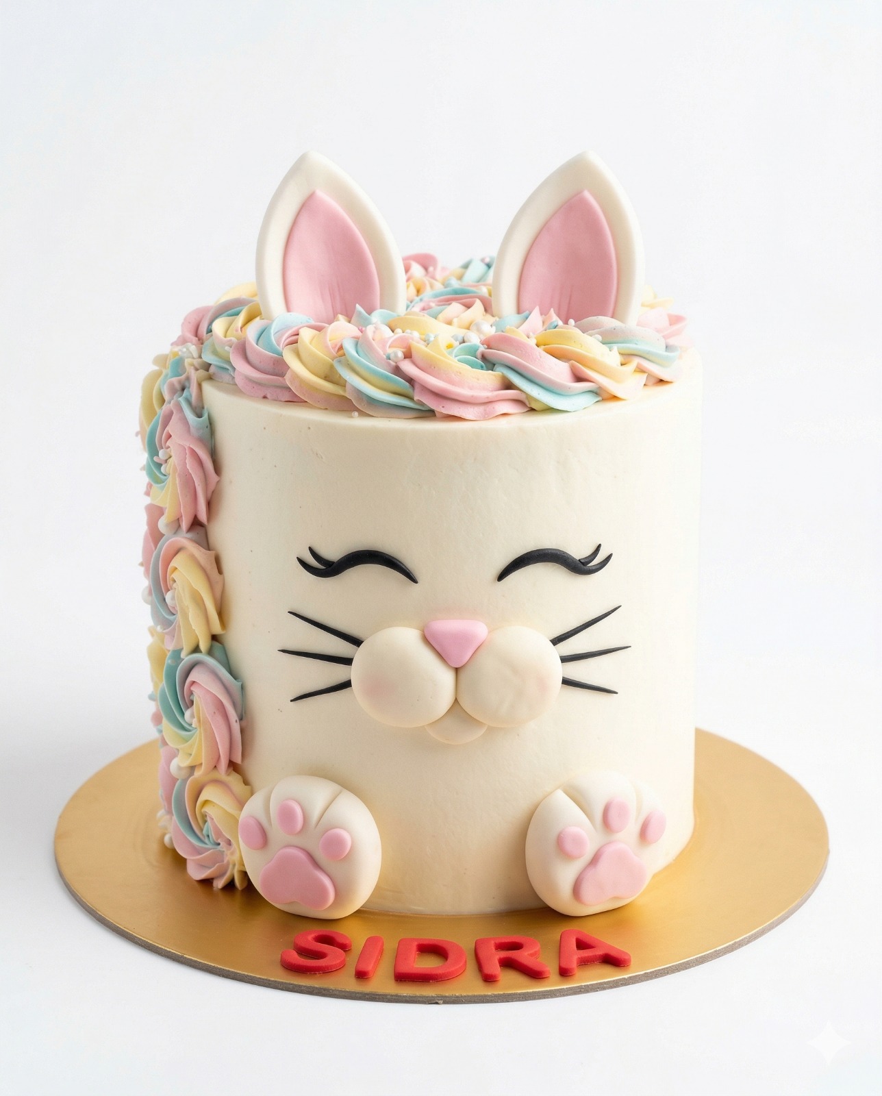 Customized Blue Number 1 First Birthday Cake