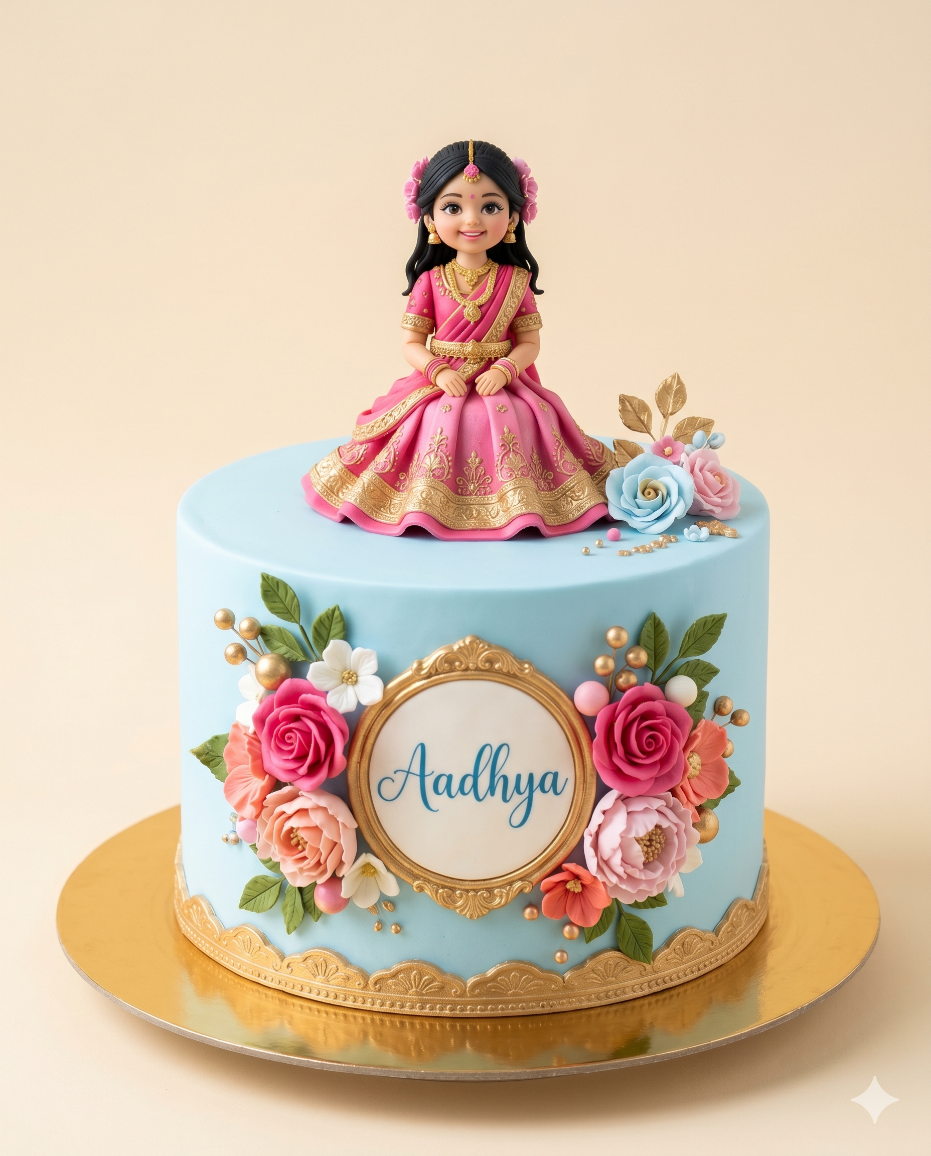 Traditional Indian Doll Birthday Cake