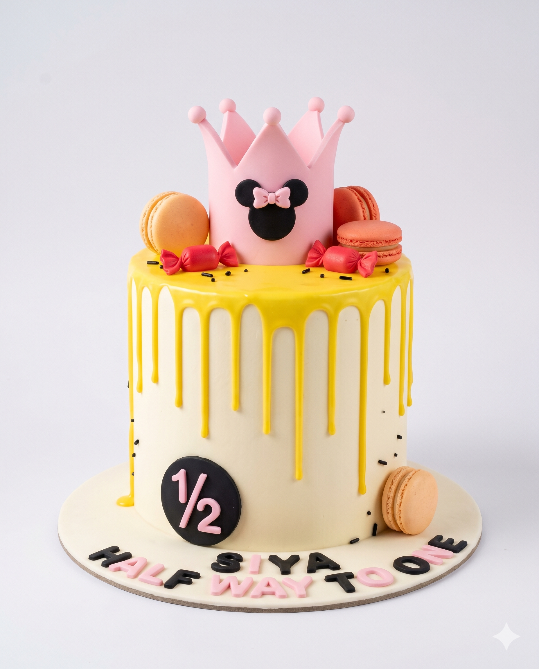 Pineapple Half Birthday Cake with Crown