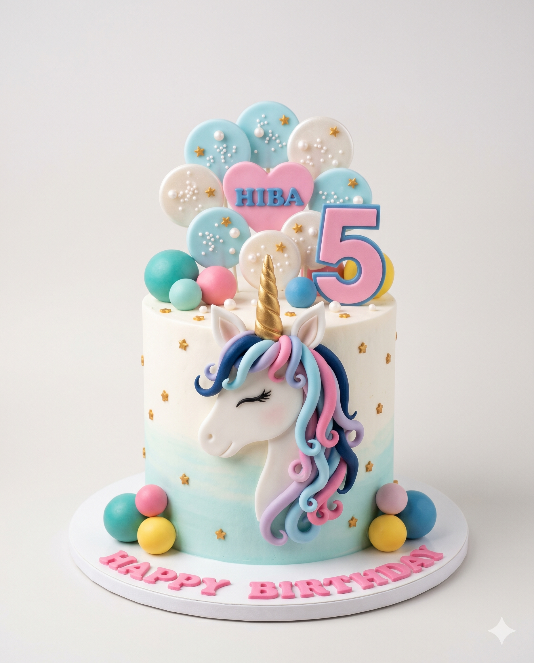 Unicorn Birthday Cake for Girls 5th Birthday 1Kg